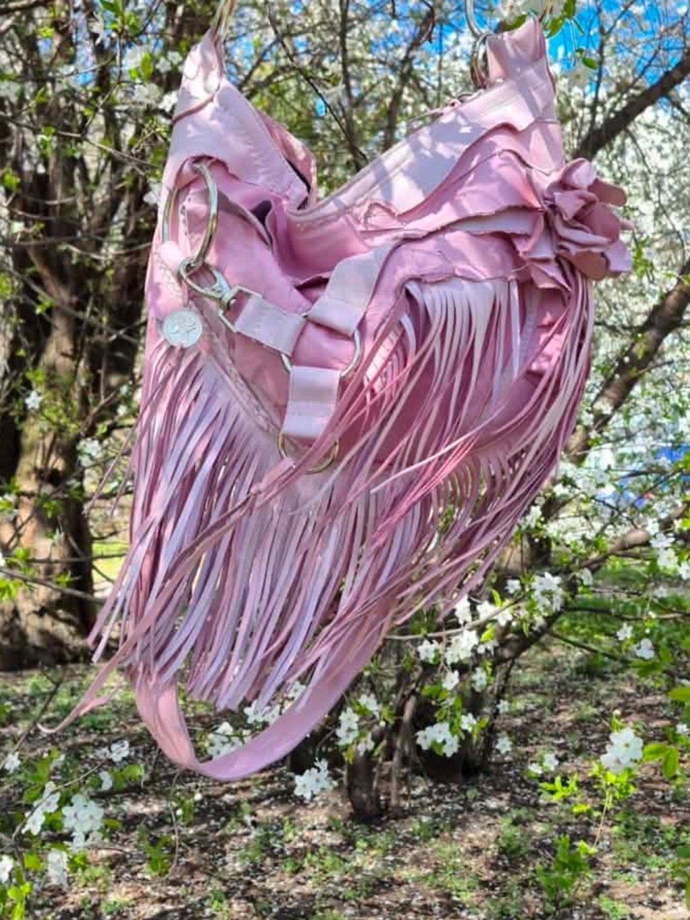 Sweet Smoke baby Pink Fringe Shoulder Bag. Amazing!